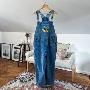 Vintage 90s Warner Bros Looney Tunes Denim Overalls XL